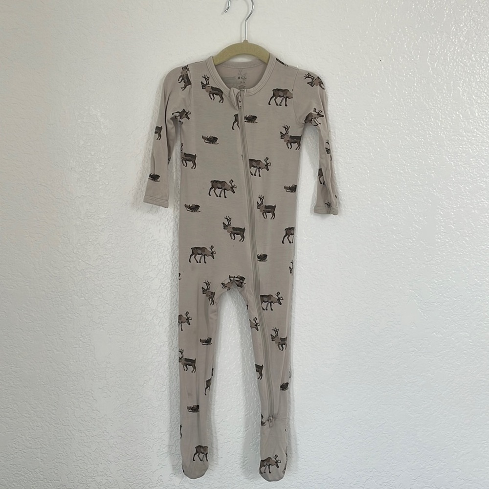 Kyte Baby Zip Footie in Reindeer 18-24 Months